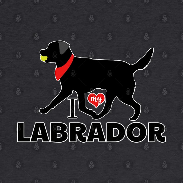 Black Lab Pattern Black Labradors in RED by JessDesigns